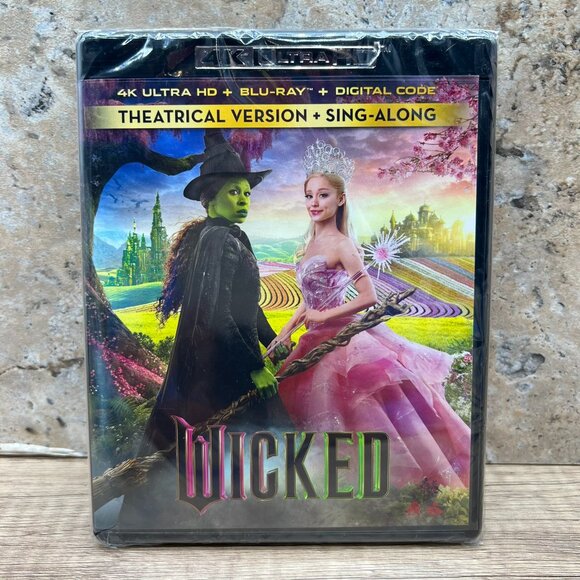Wicked Movie 4K Ultra HD + Blu-Ray + Digital Code Theatrical Version Sing Along - Picture 1 of 3